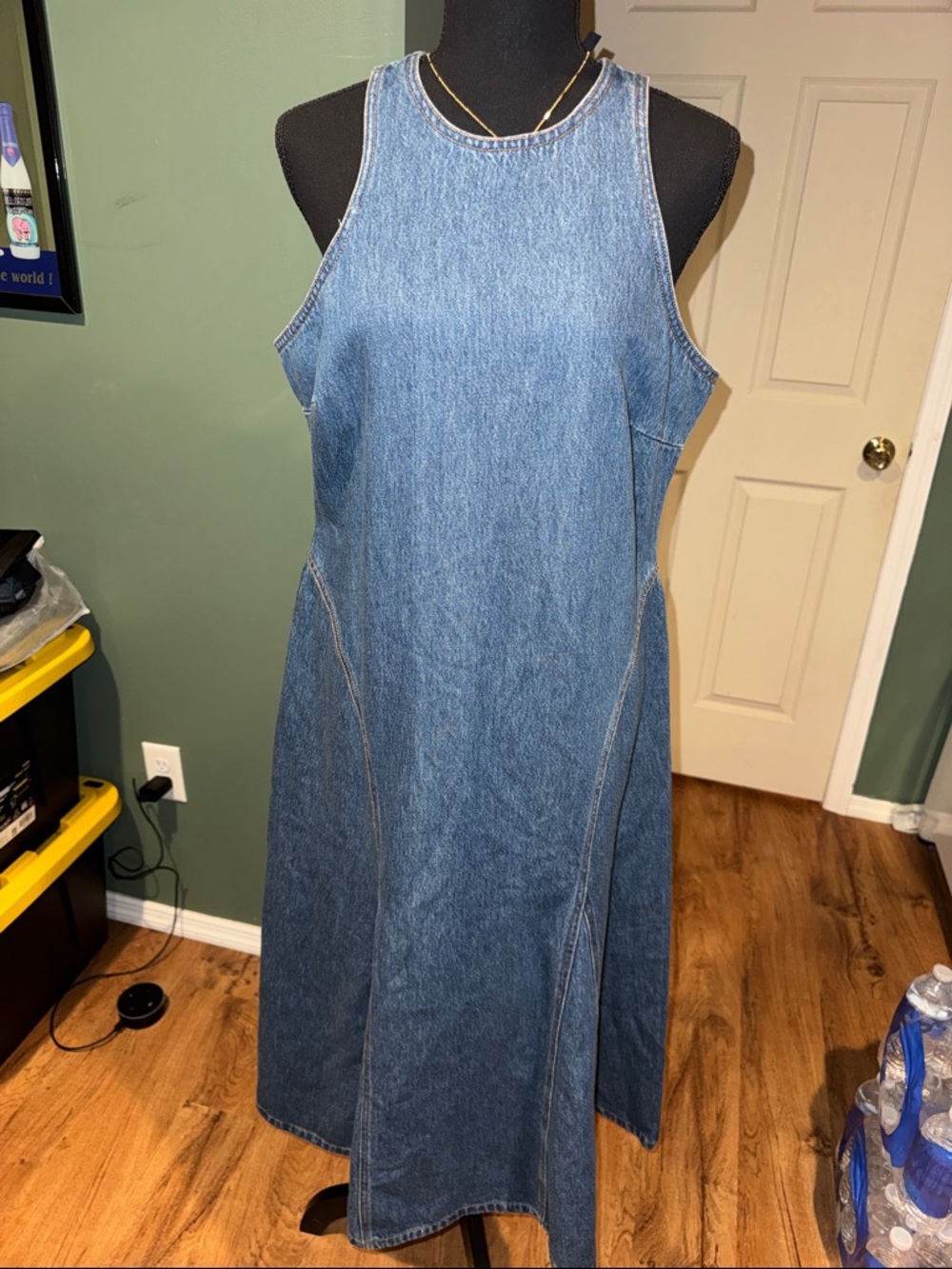 NWT Future Collective Classic Sleeveless Denim Midi Dress Sz 12